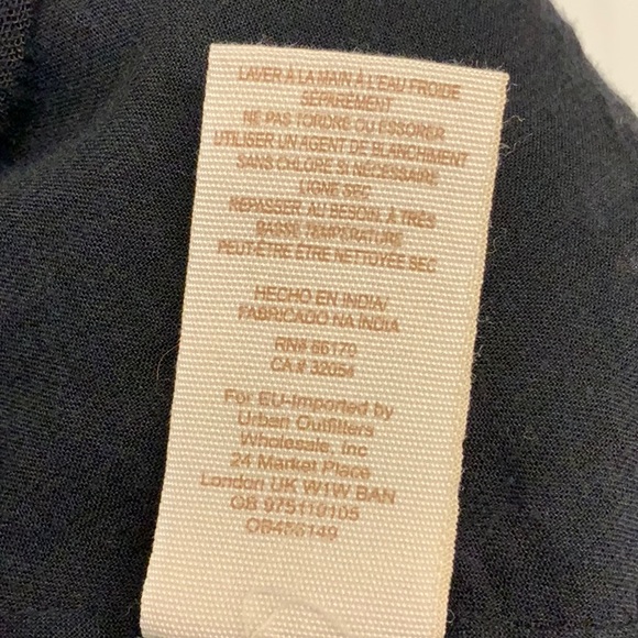 Free People Black with Light Blue Embroidery Bell-Sleeved Billowy Tunic - Picture 12 of 12